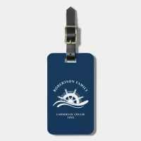 Nautical Family Cruise Vacation Ship Wheel Luggage Tag