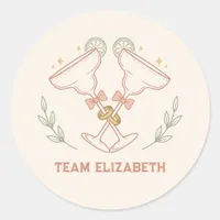 Team Bride Margs & Matrimony Bachelorette Party Classic Round Sticker