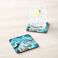 Blue Swirled Marble   Beverage Coaster