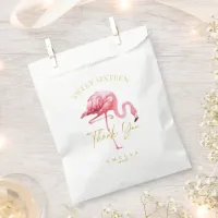 Tropical Flamingo Sweet 16 Thank You ID922 Favor Bag