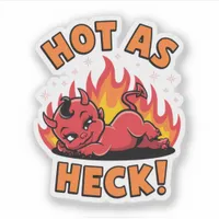 Hot as Heck Cute Devil Baby Vinyl Sticker