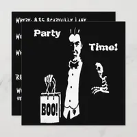 Retro Vampire Boo Party Time Trick-or-Treater Invitation