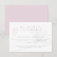 RSVP | Simple Charcoal Grey Pale Pink Flower Invitation