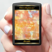 Vibrant Holographic Patterns Shimmer in Warm Light Zippo Lighter