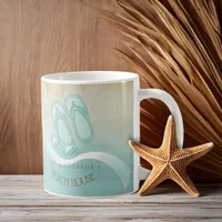 Beach House Sunglasses and Flip Flops Aqua ID623 Coffee Mug