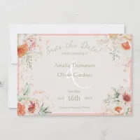 Blush Pink Watercolor Floral Wedding Save the Date