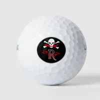 Jolly Roger R Monogram Initial Golf Balls