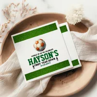 Soccer First Year Down 1st Birthday Party Napkins