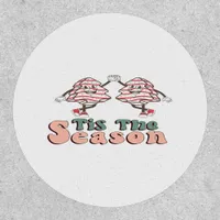 Tis The Season Retro Groovy Christmas Vintage Chri Patch