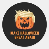 Make Halloween Great Again Funny Trumpkin Classic  Classic Round Sticker