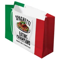 Funny Spaghetti Eating Champions Family Reunion Large Gift Bag