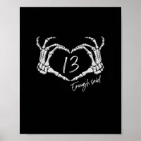 Skeleton Heart Hand Minimal Classic Design Poster