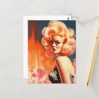 Retro Woman Postcard