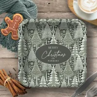 Green Earth Christmas Pattern#6 ID1009 Paper Plates