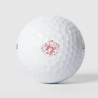 Unicorn in Pink and Orange Golf Balls