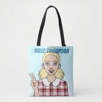 Cute Cartoon Girl Face School Library Bag