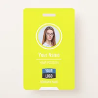 Custom Employee Photo, Bar Code, Logo, Name Badge