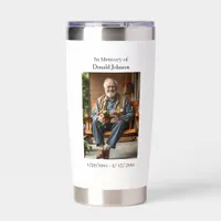 Black Cross and Poem Photo Memorial Insulated Tumbler