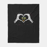 Skeleton Hand Heart Maracas Cinco De Mayo Mexican  Fleece Blanket