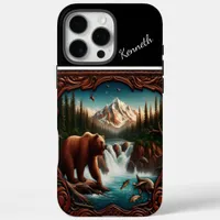 Bear Watching Salmon in Mountain Stream iPhone 16 Pro Max Case