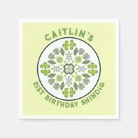 Shamrock Mandala 21st Birthday Party Napkins