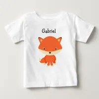 Personalized little Fox One Piece Baby Tee