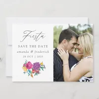 Watercolor Floral Fiesta Wedding Save The Date
