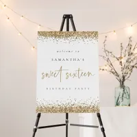 Elegant Gold Glitter Welcome Sweet Sixteen Party Foam Board