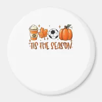 Tis The Season Leaf Latte Autumn Football Magnet