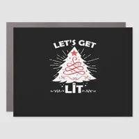 Let's Get Lit - White Essential Car Magnet