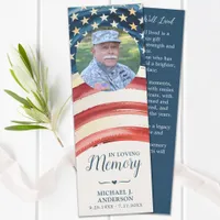 American Flag Military Veteran Prayer Card Funeral Bookmarks