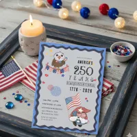 USA 250 Years Celebration with Gnome & Eagle Invitation