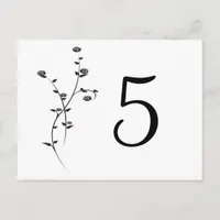 Black and White Roses Table Numbers