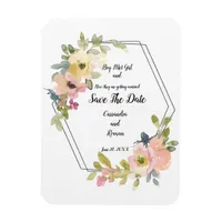 Geometric Floral Save The Date Magnet