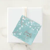 Watercolor Snowdrops Thank You Teal/Copper ID726 Favor Tags