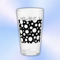 White Polka Dots on Black | Glass