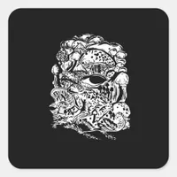 Cottagecore Aesthetic Frog Mushroom Goblincore Cre Square Sticker
