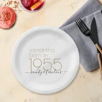 Born 1955 Seventy Fabulous 70th Birthday Party Paper Plates