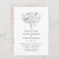 White Wedding Rehearsal Dinner Invitation