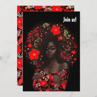 African American Christmas Bachelorette Party Invitation