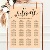 Soft Peach Minimalist Wedding Seating Chart