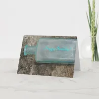 Vintage Glass Bottle on Fossil Rock Birthday Card