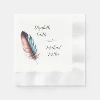 Whispers of Grace Feathered Elegance Minimalism Napkins