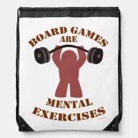 Boardgames are Mental Exercise Funny Game Meeple Drawstring Bag