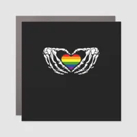 Lgbt Pride Skeleton Halloween Goth Heart Classic Car Magnet