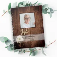 Rustic Daisy Horse Bit Funeral Memorial Guest Book