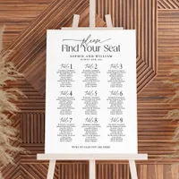 9 Tables Welcome Seating Chart Foam Board