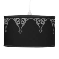 Elegant Goth Swirl Design Hanging Lamp