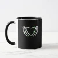 Skeleton Hand Heart Sign Costume Halloween Mug