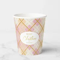 Pink Gold Christmas Pattern#28 ID1009 Paper Cups